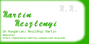 martin meszlenyi business card